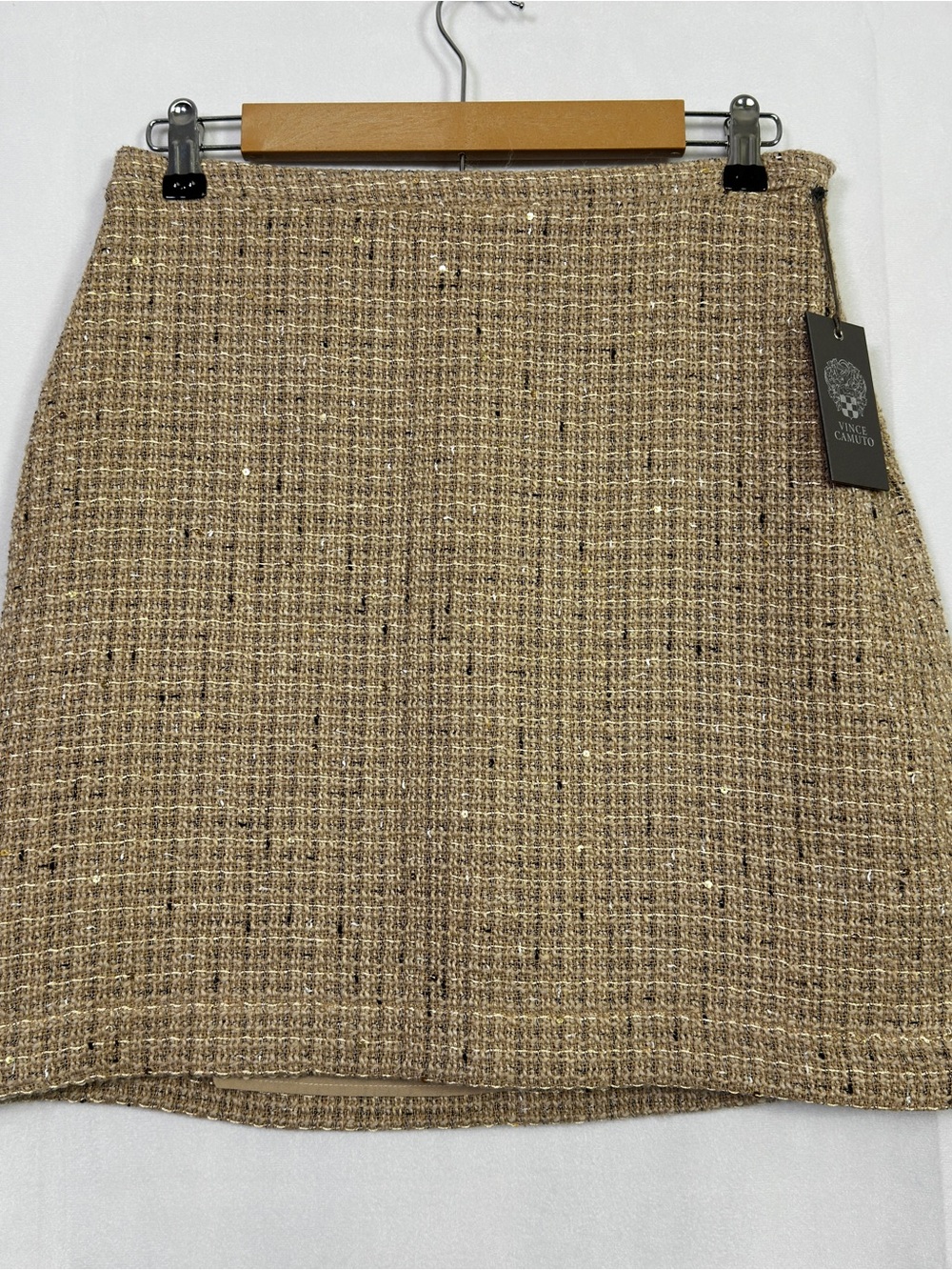 Vince Camuto Anniversary Tweed Skirt Gold Professional Womens 6 Lined Jacquard